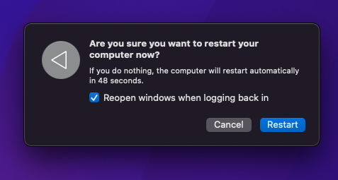 Restart Your Mac or MacBook