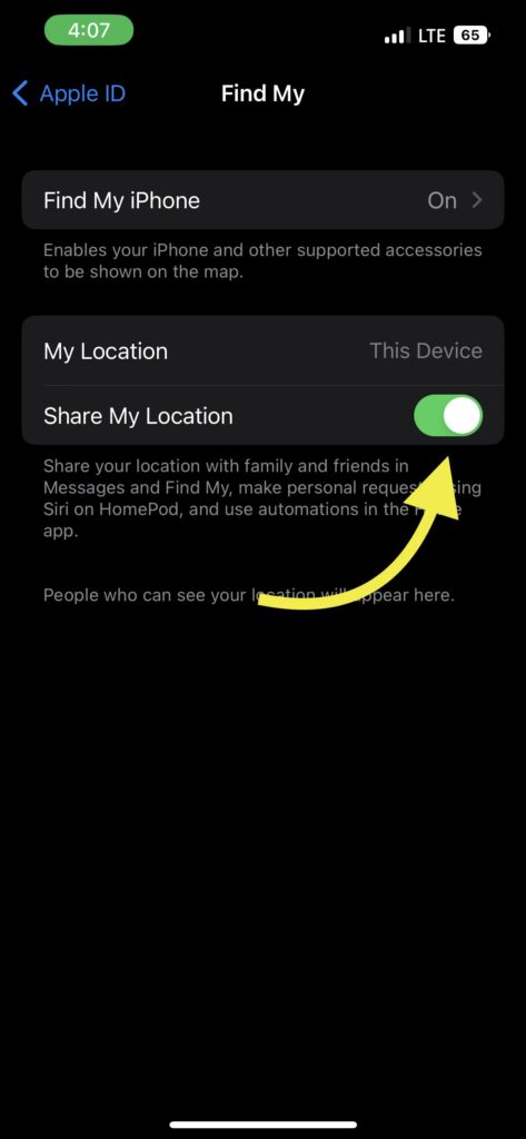 Share My Location On Find My