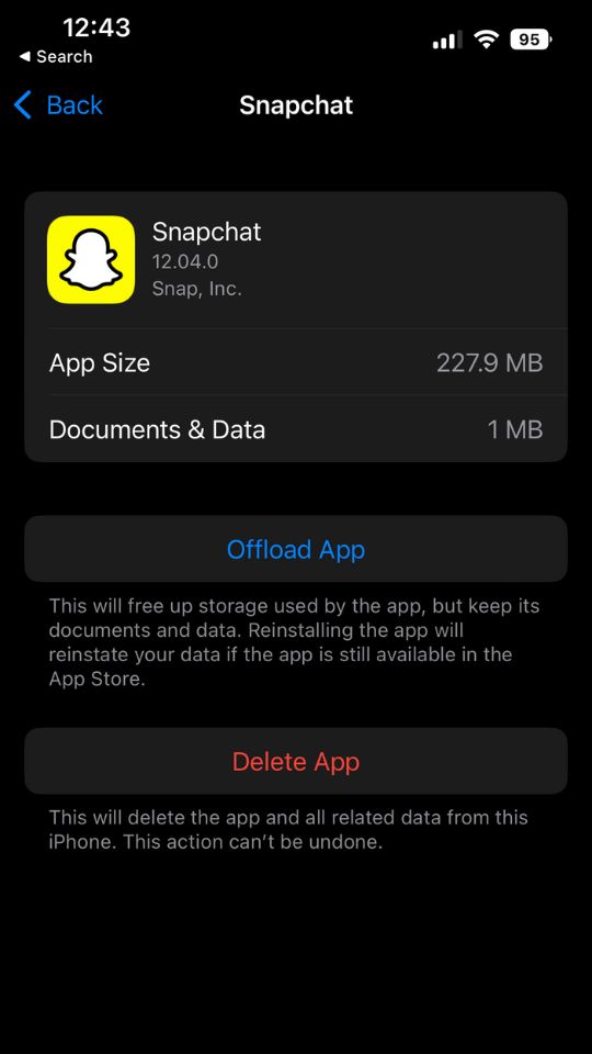 Clear Snapchat Cache on iPhone