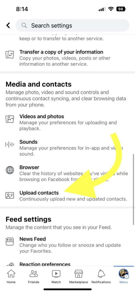 Upload Contacts