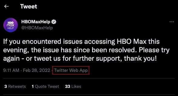 hbo max twitter help