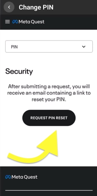 REQUEST PIN RESET