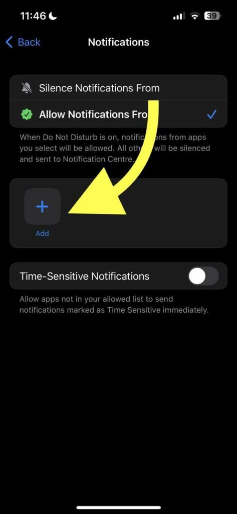 add apps to do not disturb mode
