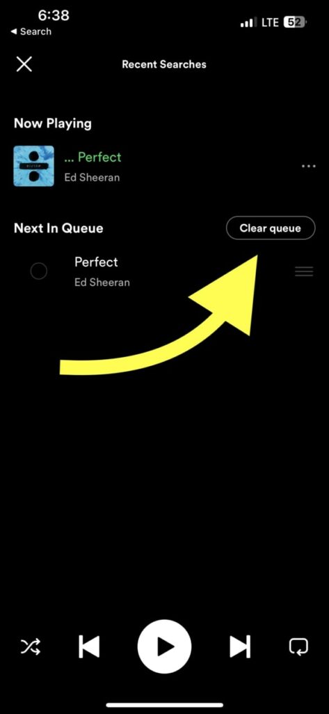 Clear Queue On Spotify