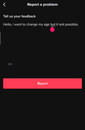 Report a problem TikTok