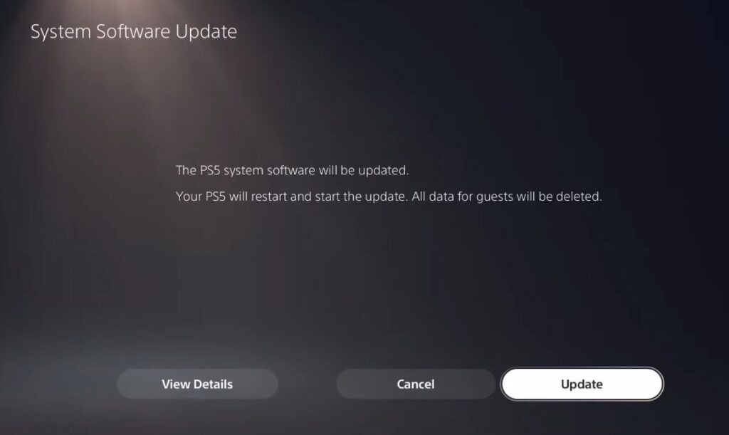 Update PS5 Software.