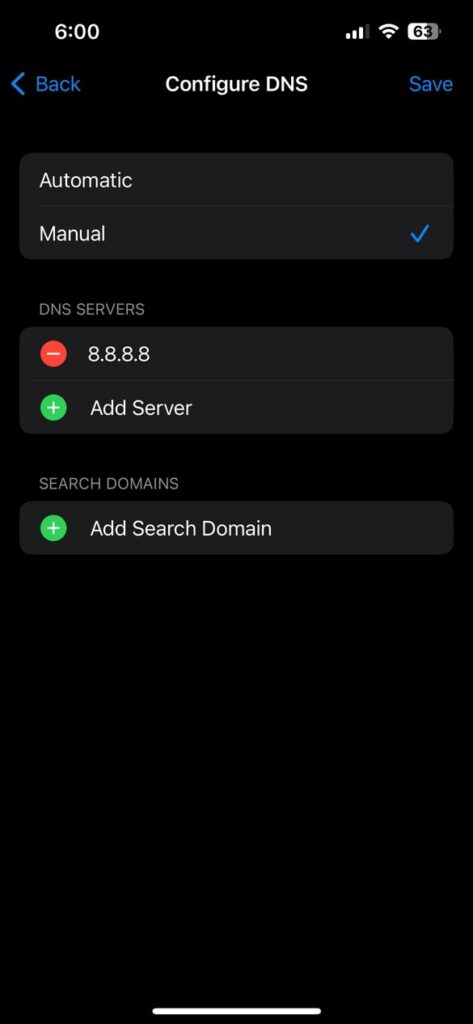 change dns on iphone