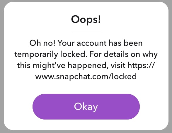snapchat account locked